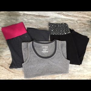 Lot of 3 yoga workout pants and top bundle